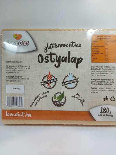 Gluténmentes love diet ostyalap 180 g