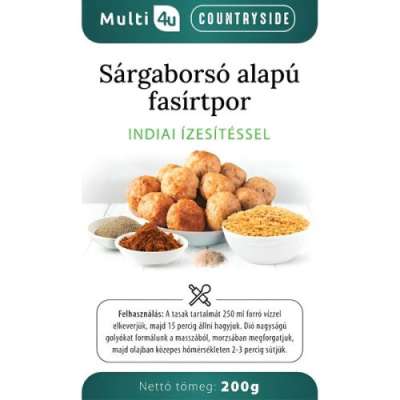Multi 4u countryside sárgaborsó alapú fasírtpor indiai ízesítéssel 200 g