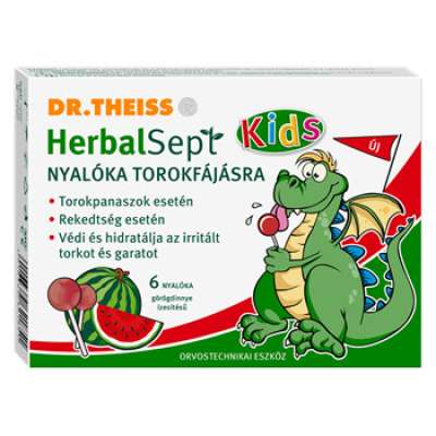 Dr.theiss herbalsept nyalóka torokfájásra görögdinnye ízesítésű 6 db