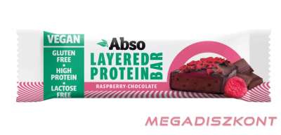 Absorice layered protein bar málnás-csokoládés ízű vegán fehérjeszelet 50 g