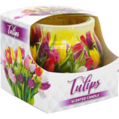 Illatmécses üvegpohárban tulipán 1db