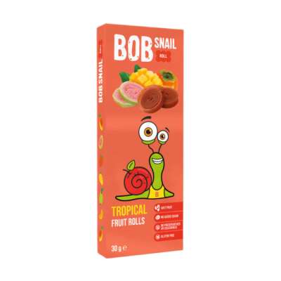 Bob Snail gyümölcstekercs trópusi gyümölcsök (mangó, datolyaszilva, guava) 30 g