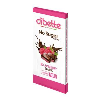Dibette Nas málnás krémmel töltött étcsokoládé tábla, hozzáadott cukor nélkül, édesítőszerekkel 80 g