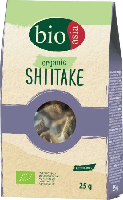 Bioasia bio szárított shiitake gomba 25 g