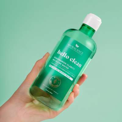 Biobalance hello clean tisztító micellás víz niacinamiddal zsíros és aknéra hajlamos bőrre 500 ml
