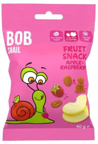 Bob Snail gyümölcs snack alma-málna 40 g