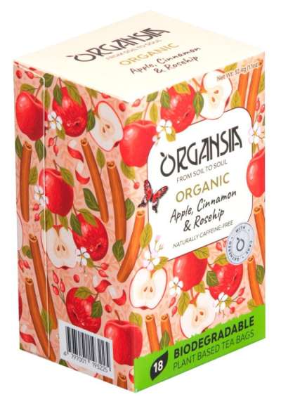 Basilur bio organsia alma fahéj és csipkebogyó tea 18db 32,4 g