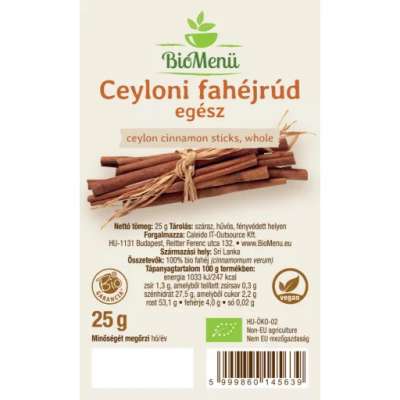 BioMenü bio ceyloni fahéjrúd egész 25 g