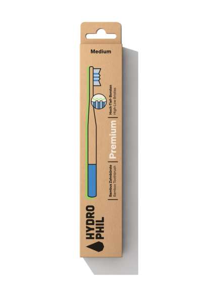 Hydrophil premium felnőtt bambusz fogkefe közepes sörtével 1 db
