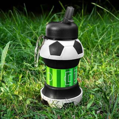 Összecsukható szívószálas palack - focilabda
