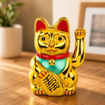 Maneki Neko integető szerencsemacska 20 cm