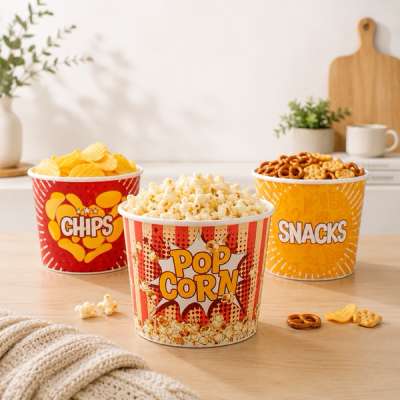 Műanyag popcorn és snack vödör