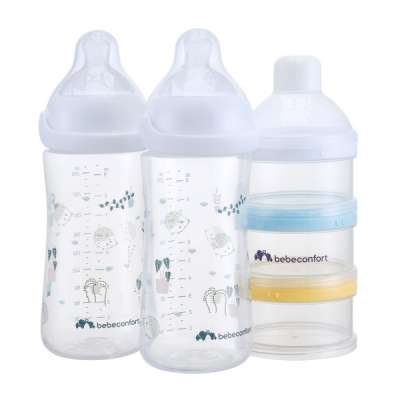 Bebeconfort Emotion Physio cumisüveg szett 270ml (0-12m) white 2db + adagoló