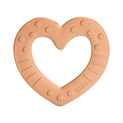 BIBS Baby Bitie rágóka - Heart Peach