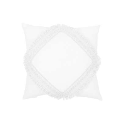 Boho dekoratív párna csipkével - Fehér