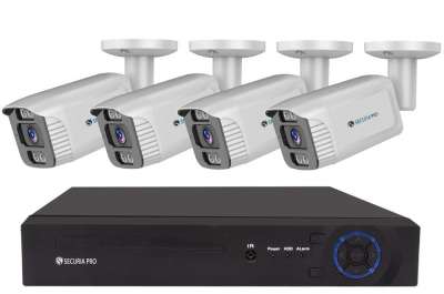 Securia Pro kamerarendszer NVR4CHV5S-W smart, fehér Felvétel: merevlemez nélkül