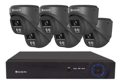 Securia Pro kamerarendszer NVR6CHV4S-B DOME smart, fekete Felvétel: merevlemez nélkül
