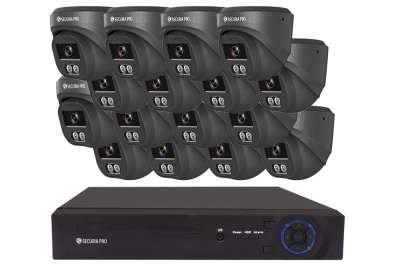 Securia Pro kamerarendszer NVR16CHV5S-B DOME smart, fekete Felvétel: merevlemez nélkül