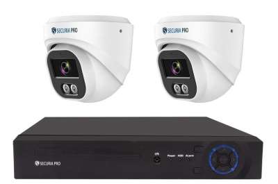 Securia Pro IP kamerarendszer NVR2CHV4S-W DOME smart, fehér Felvétel: merevlemez nélkül