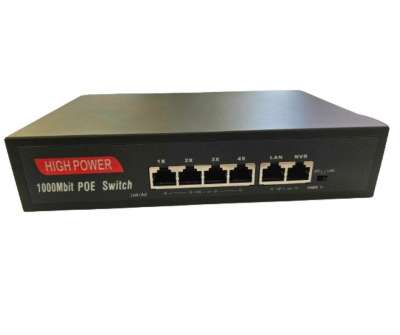 Securia Pro PoE Switch 4 port +2 port 1000 Mbit High power - N3042P