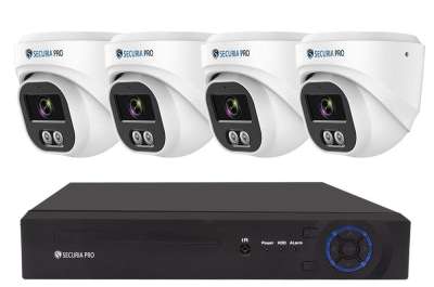 Securia Pro IP kamerarendszer NVR4CHV8S-W DOME smart SONY, fehér Felvétel: 8 TB merevlemez