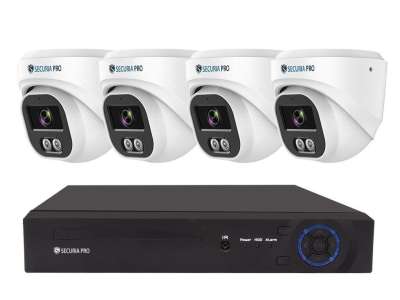 Securia Pro IP 4 kamerarendszer 6MPx, NVR4CHV6S-W DOME fehér, fém