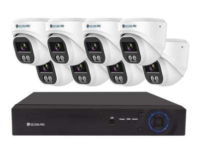Securia Pro IP 8 kamerarendszer 6MPx NVR8CHV6S-W DOME smart, fehér, fém