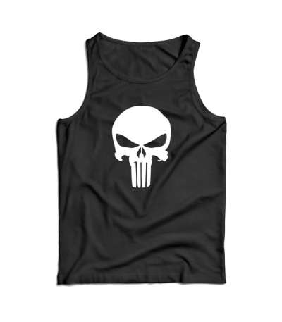 DRAGOWA férfi ujjatlan trikó punisher, fekete 160g/m2