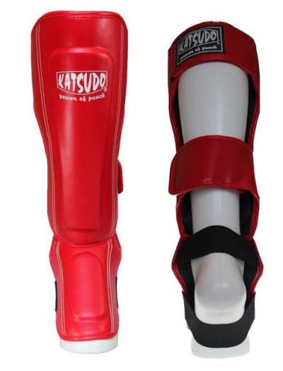 Katsudo Fort II lábszár- és lábfejvédő, piros