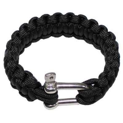 MFH paracord karkötő vas csattal, szélesség 2,3cm minta fekete