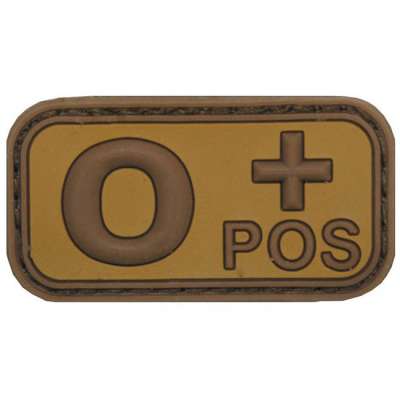 MFH vércsoport tapasz 3D, 0 pozitív khaki 5x2,5cm