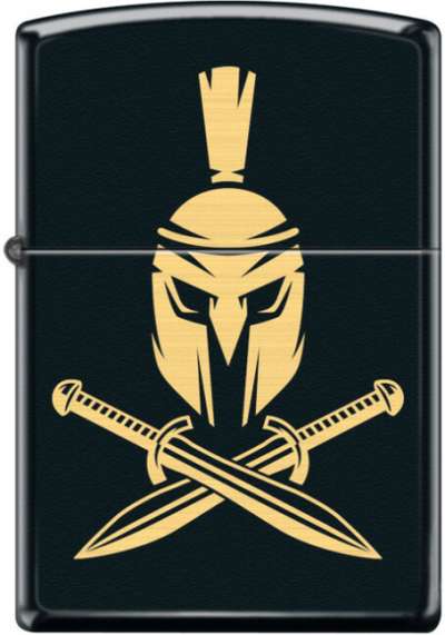 Zippo benzines öngyújtó Helmet with Crossed Swords, fekete