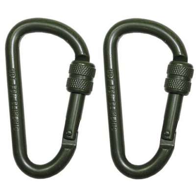 MFH karabiner biztonsági zárral, 2db, olíva, 80x8mm