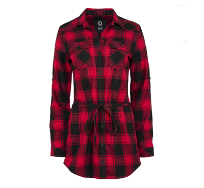Brandit Lucy női hosszú ing, piros-fekete