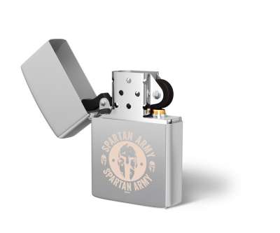 DRAGOWA benzines öngyújtó Archelaos gravírozással, ezüst színben