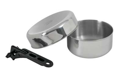 BasicNature Biwak Junior könnyű, rozsdamentes acélból készült főzőkészlet