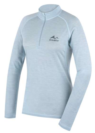 HUSKY MERINO SHIRT DL MEROW ZIPS L fakó menta