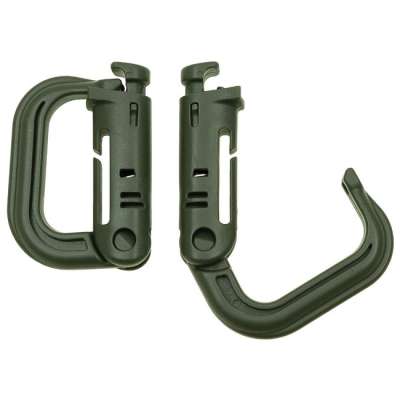 MFH Műanyag karabiner MOLLE, OD zöld, 2 db