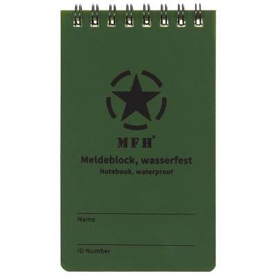 MFH Vízálló spirálkötésű jegyzetfüzet, kb. 7,5 x 13 cm