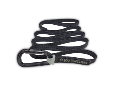 K9 Thorn csúszásmentes póráz petzl karabinerrel, fekete, XL