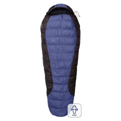 Warmpeace Hálózsák VIKING 600 195 cm WIDE R, árnyékkék/szürke/fekete