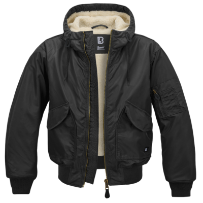 Brandit CWU kabát kapucnival, fekete