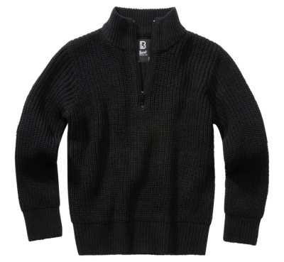Brandit gyermek Marine pulóver Troyer, fekete