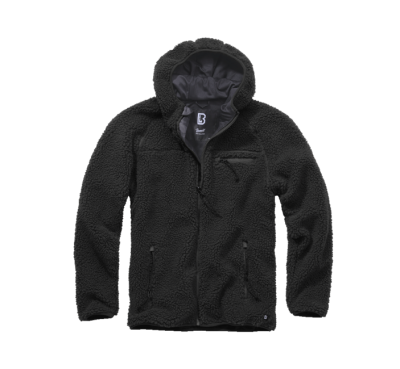 Brandit fleece kapucnis kabát Teddyfleece Worker, fekete