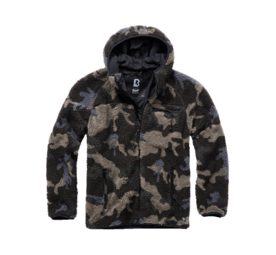 Brandit gyapjú kabát kapucnival Teddyfleece Worker, darkcamo