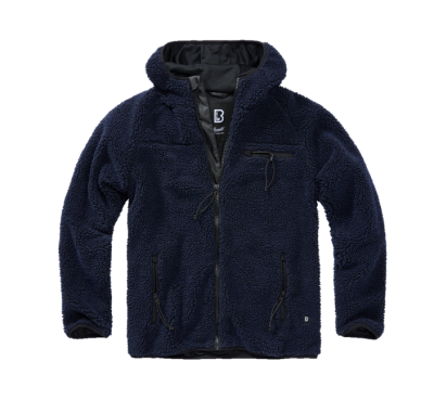 Brandit fleece kapucnis kabát Teddyfleece Worker, tengerészkék