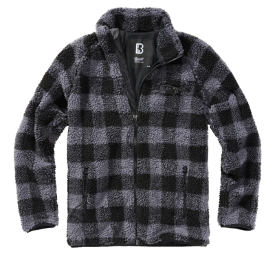 Brandit Teddyfleece polár kabát, fekete/szürke