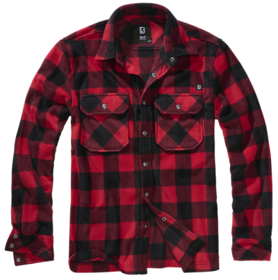 Brandit Jeff Fleece hosszú ujjú póló, piros/fekete