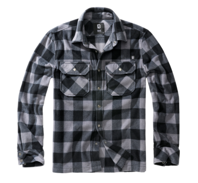 Brandit Jeff Fleece hosszú ujjú póló, fekete/szürke