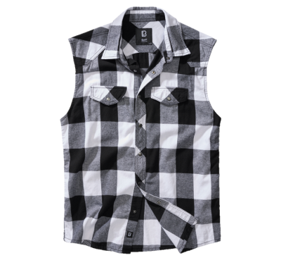 Brandit Karó ujjatlan ing, fehér fekete